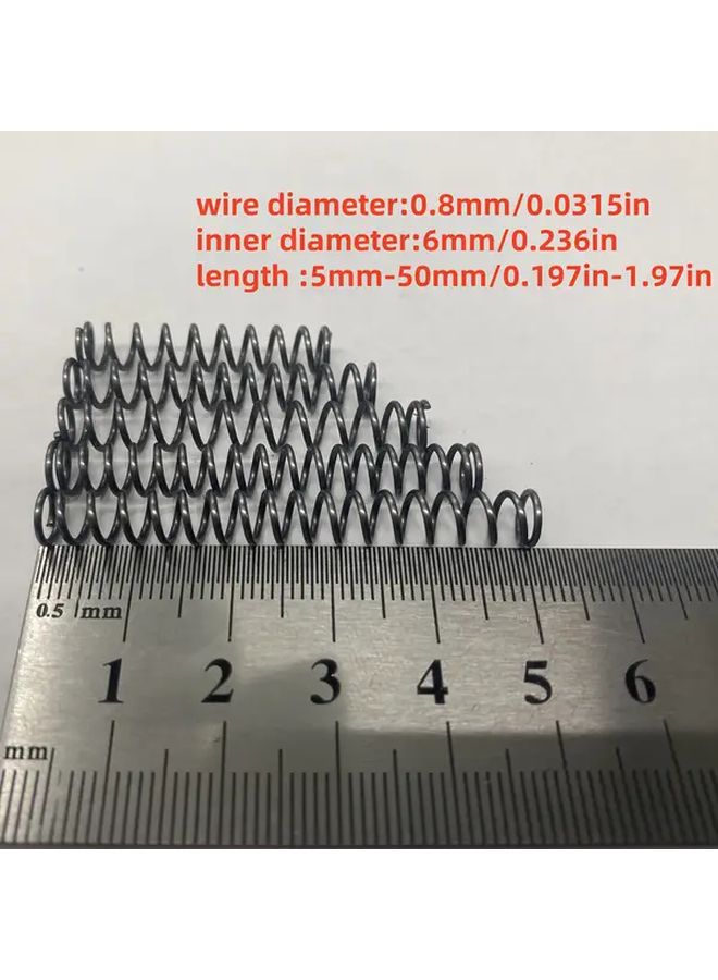 10pcs 65MN Manganese Steel Compression Springs 0 8mm Wire 6mm Width 5 50mm Length For Home Repair Toy Replacement - Image 1